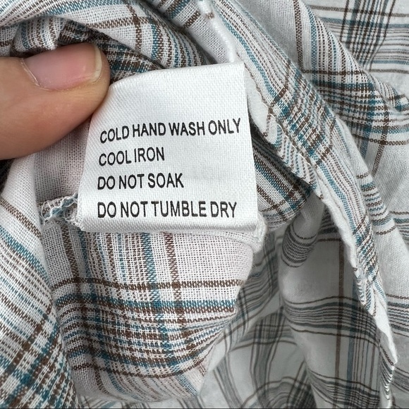 PRINCESS POLLY Leigh Lightweight Plaid Shirt in White, Size 2, Oversized Fit NWT - Picture 9 of 9